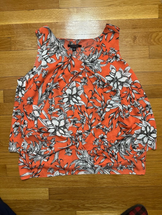 Zac & Rachel Tops - Zac & Rachel Coral Floral Sleeveless Tank Top Size Large